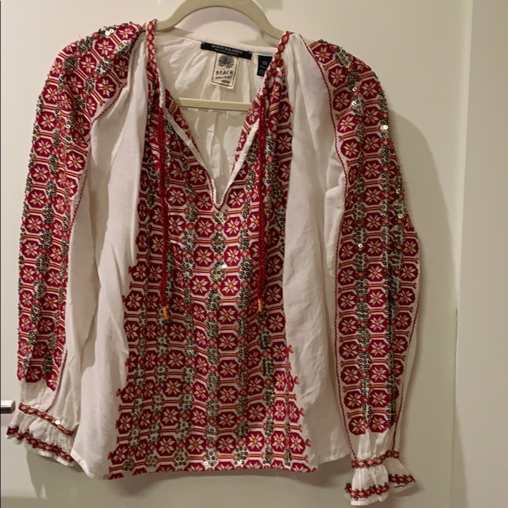 Scotch and soda peasant blouse